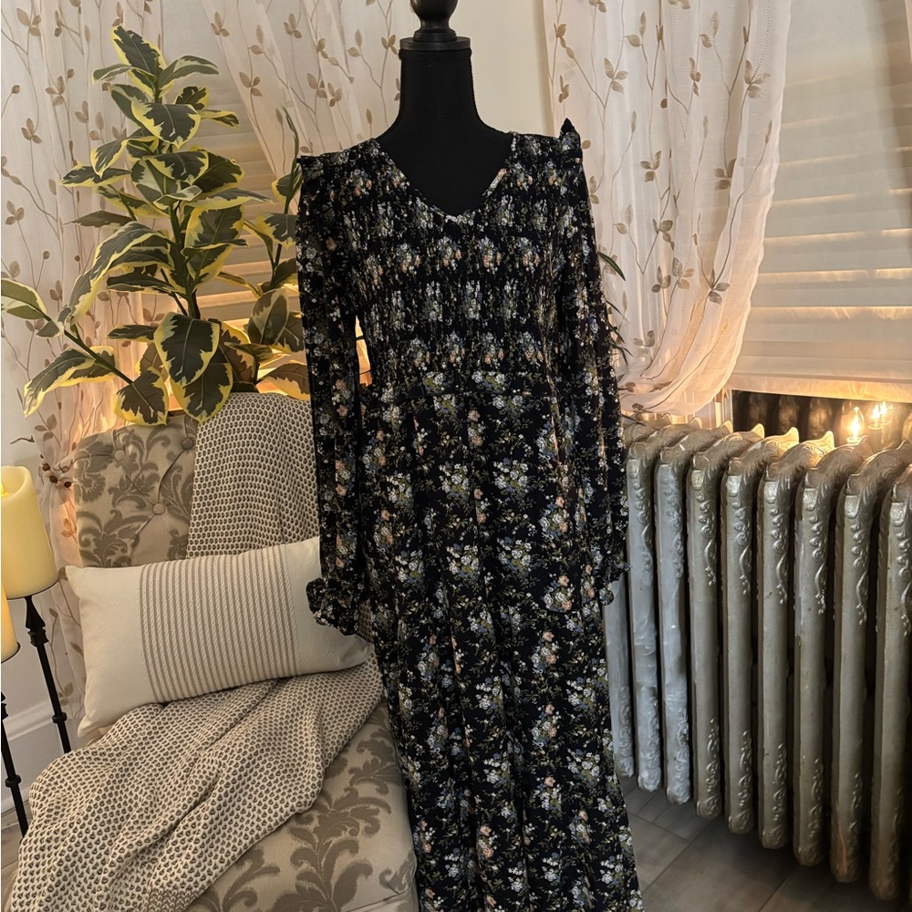 Floral Black Maxi Dress